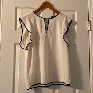 Ann Taylor Factory, white and black blouse, size S